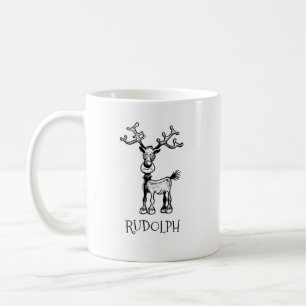 Taza De Café Rudolf the Reindeer tiene ojos locos
