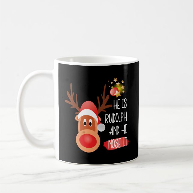 Taza De Café Rudolph El gran reno de nariz roja (Izquierda)