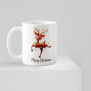 Taza De Café Rudolph La Navidad de Reno Rojo