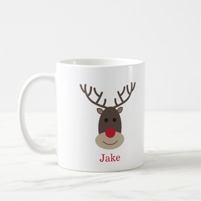 Taza De Café Rudolph Mug con nombres Navidades vacaciones (Izquierda)