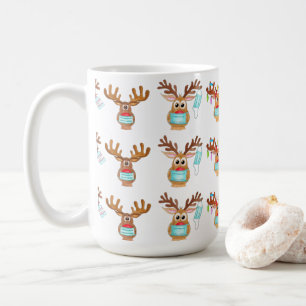 Taza De Café Rudolph, reno enmascarado en la cara
