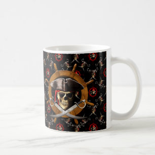 Taza De Café Rueda alegre del pirata de Rogelio