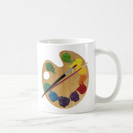 Taza De Café Rueda de color de la paleta del artista