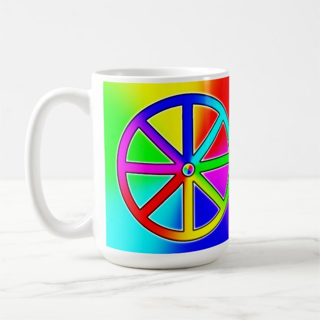 Taza De Café Rueda Rainbow Dharma - Budista (Izquierda)