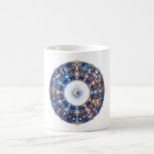 Taza De Café Rueda zodiacal celestial con 12 signos de astrolog
