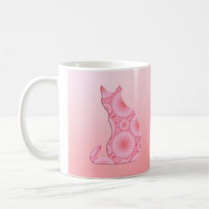 Taza De Café "Ruedas" del gato ligero - rosa del coral