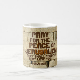 Taza De Café Rueguen por la paz de Jerusalén, salmo 122:6