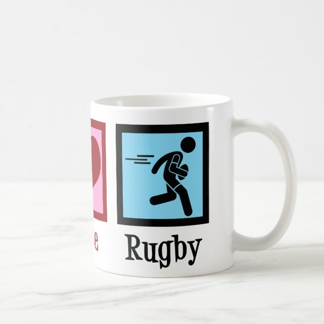 Taza De Café Rugby de amor por la paz (Derecha)