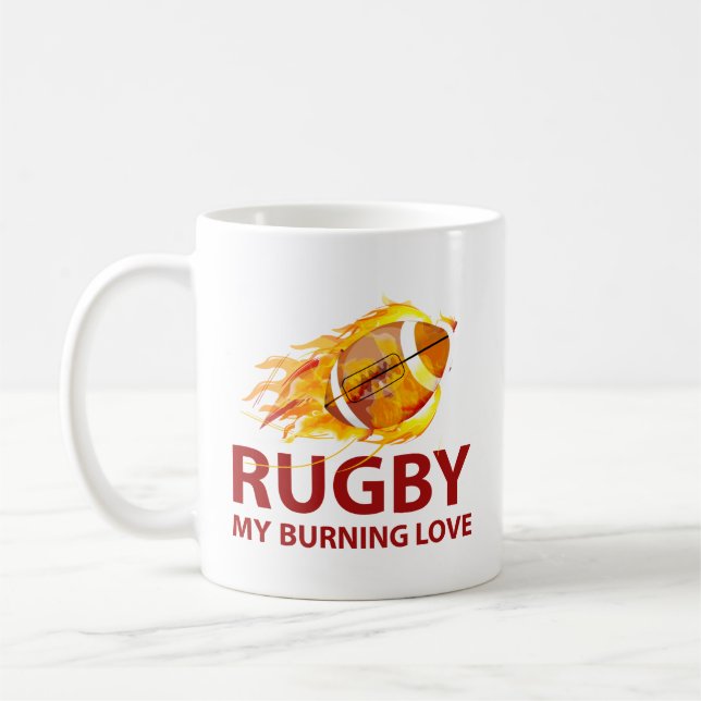 Taza De Café Rugby My Burning Love Coffee Mug (Izquierda)