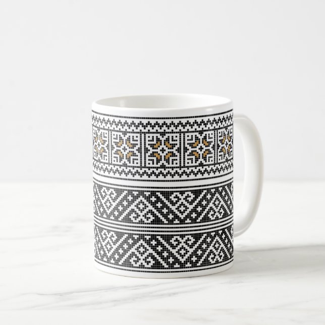 Taza de café RUMANA del ARTE POPULAR (Anverso derecho)