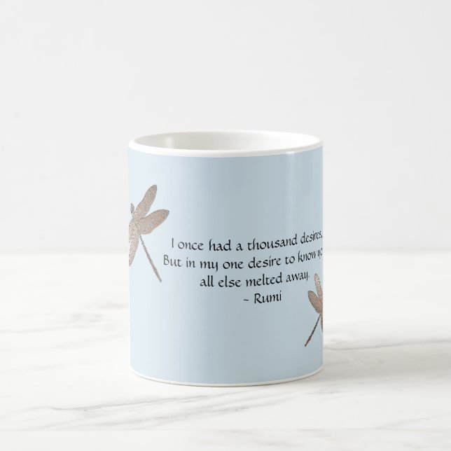 Taza De Café Rumi desea cita y libélula (Centro)