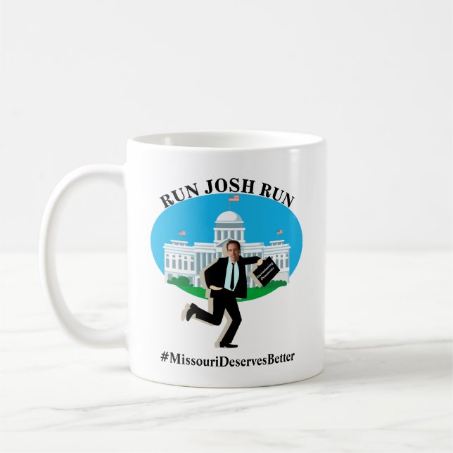 Taza De Café RUN JOSH RUN #MissouriMervesBetter (Izquierda)