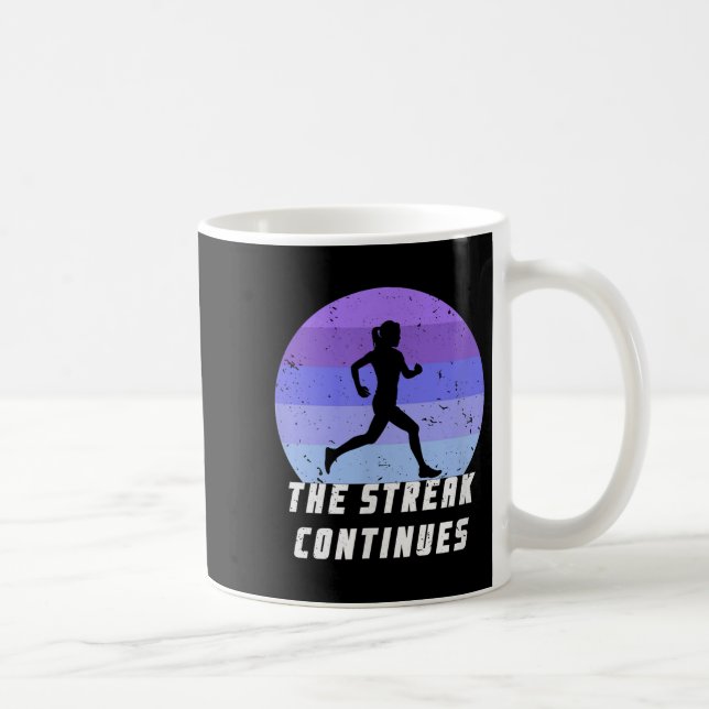 Taza De Café Run Streak 365 Running Daily Runner Silhouette Mot (Derecha)