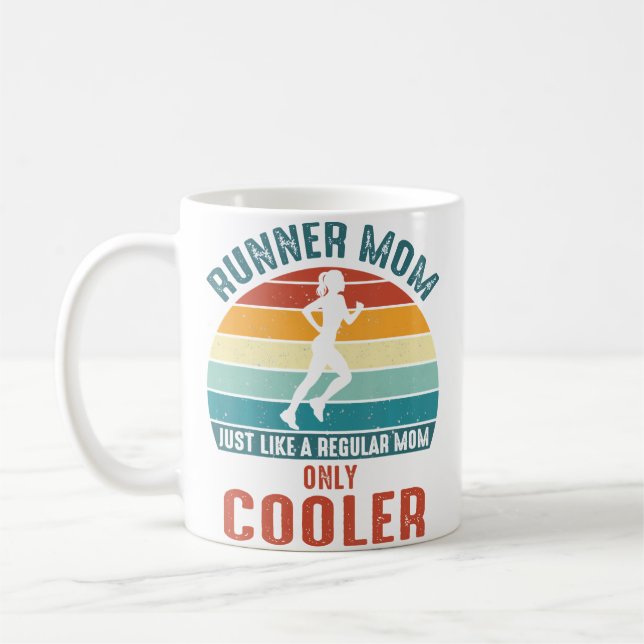 Taza De Café Runner Mom Cool Running Girl Future Marathon Mothe (Izquierda)