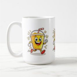Taza De Café **Running Juice Cup Cartoon – Fun Street Drink Cha