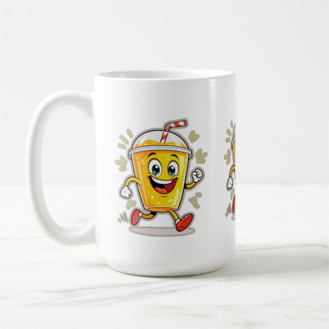 Taza De Café **Running Juice Cup Cartoon – Fun Street Drink Cha (Izquierda)
