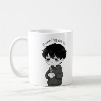 Taza De Café Running on 1 Percent Relatable Chibi Coffee Illust