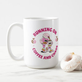 Taza De Café Running on Coffee and Chaos Sticker