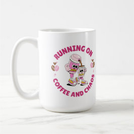 Taza De Café Running on Coffee and Chaos Sticker