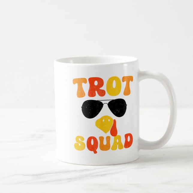 Taza De Café Running Turkey Sungles Trot Squad Thanksgiving  (Derecha)