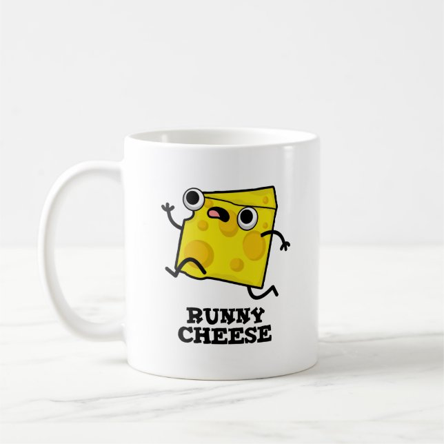 Taza De Café Runny Cheese Funny Food Pun (Izquierda)