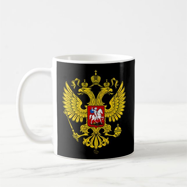 Taza De Café Rusia: Emblema nacional del águila doble cabeza de (Izquierda)
