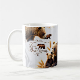 Taza De Café Rustic Bear Family Love is Strong Classic Mug