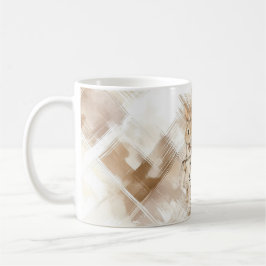 Taza De Café Rustic Cream Brown Stripes Bunny Rabbits Love