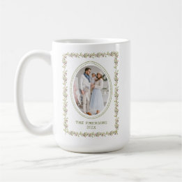 Taza De Café Rustic Green Botanical Christmas Mug