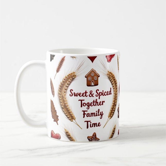 Taza De Café Rustic Luxury Gingerbread Family Christmas Classic (Izquierda)