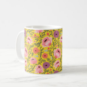 Taza De Café Rustic-Style Watercolor Wildflowers