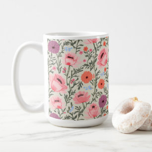 Taza De Café Rustic-Style Watercolor Wildflowers