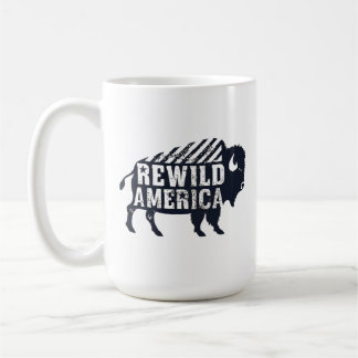 Taza De Café Rustic Vintage Rewild America Bison