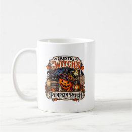 Taza De Café Rustic Witch’s Pumpkin Patch Halloween Mug