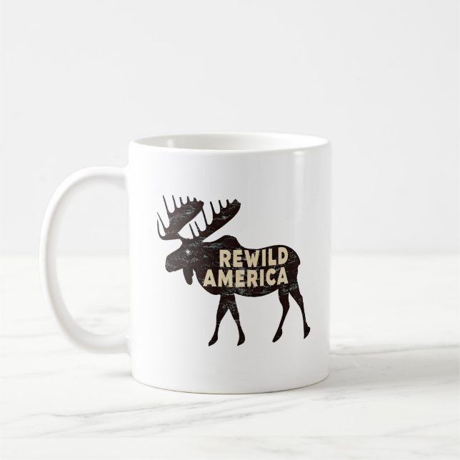 Taza De Café Rústica cosecha de alce de América (Izquierda)