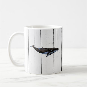 Taza De Café Rústica de la ballena azul