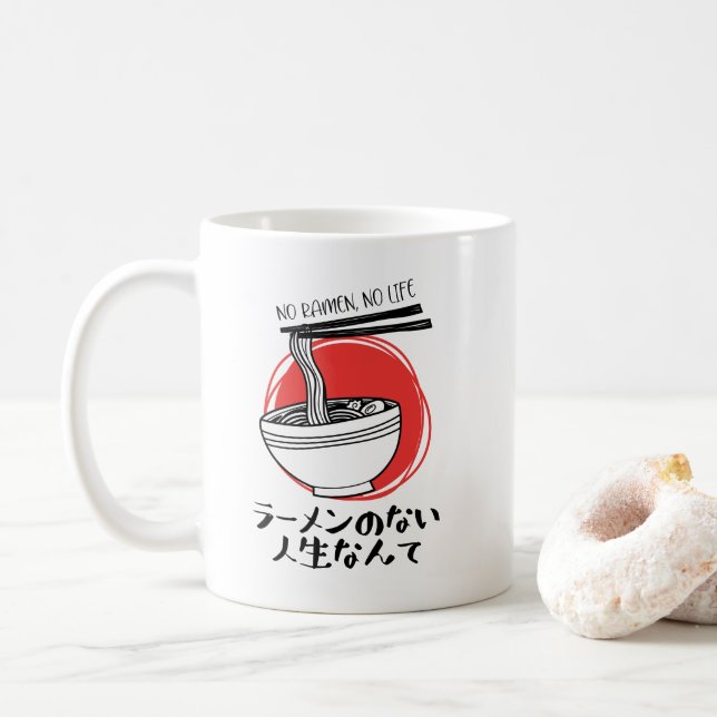 Taza De Café Rústica divertida de Ramen Life (Con donut)