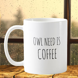 Taza De Café Rústica lechuza animal Pun Chiste curiosa cita