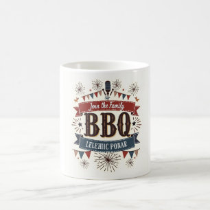 Taza De Café Rústico 4 de julio Mug - BBQ Picnic Estilo Retro