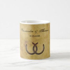 Taza De Café Rústico herradura angustiada BG
