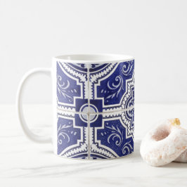 Taza De Café Rústico Patrón de mosaicos portugueses vintage - A