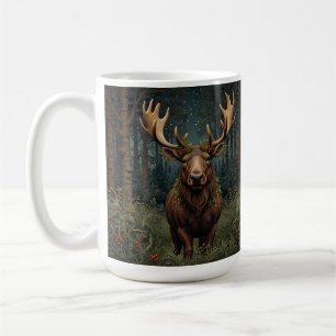 Taza De Café Rústico Reno de Navidad ciervo boho bosque foresta