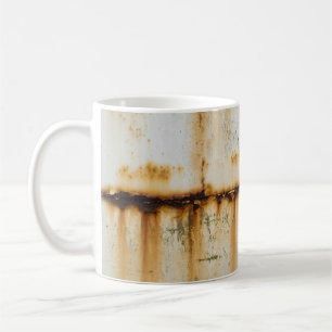 Taza De Café Rusty White Metalizado: Superficie texturizada