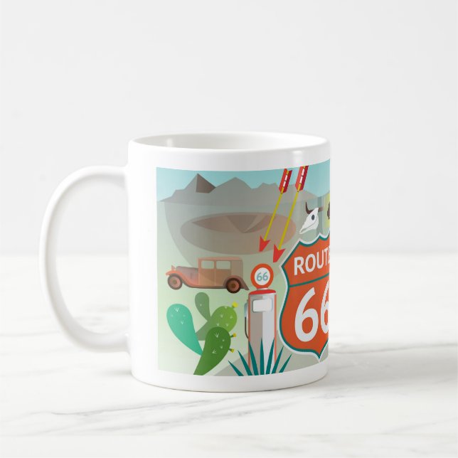 Taza De Café Ruta 66 11oz o 15oz Mug (Izquierda)