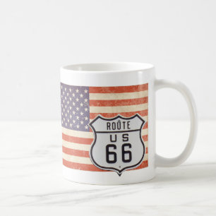 Taza De Café Ruta 66 Bandera Americana