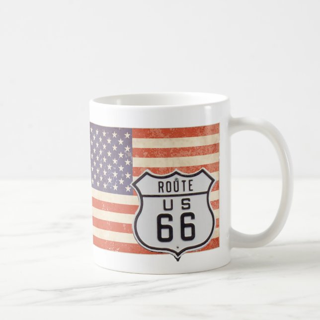 Taza De Café Ruta 66 Bandera Americana (Derecha)