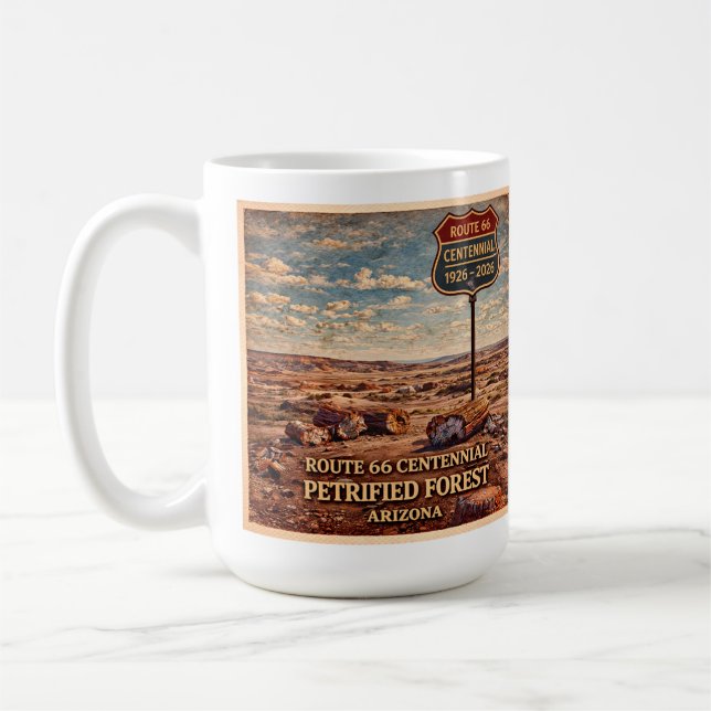 Taza De Café Ruta 66 Centenario Bosque Petrificado (Izquierda)