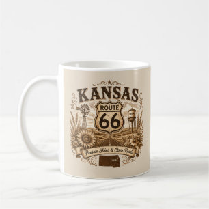 Taza De Café Ruta 66 de Kansas Pradera Paseo Matutino