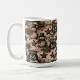 Taza De Café Ruta 66 del muñeco de nieve acogedor Momentos de c