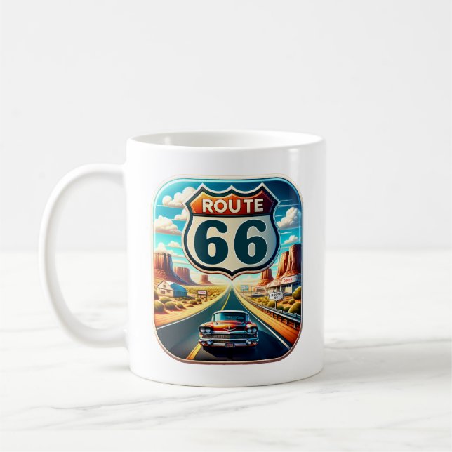 Taza De Café Ruta 66 Estados Unidos de América (Izquierda)